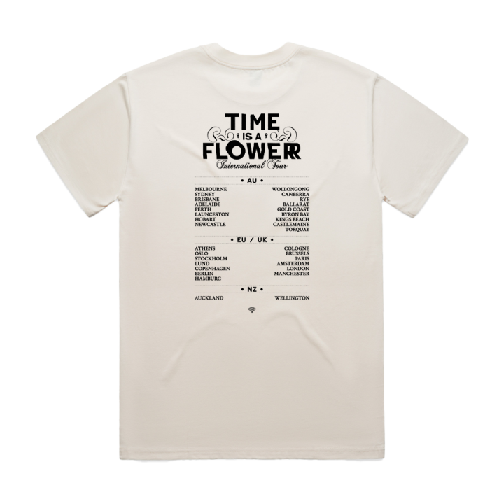 Time Is A Flower Ecru Faded Tour Tshirt