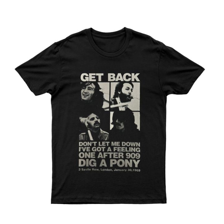 Get Back Savile Row Unisex Black Tshirt