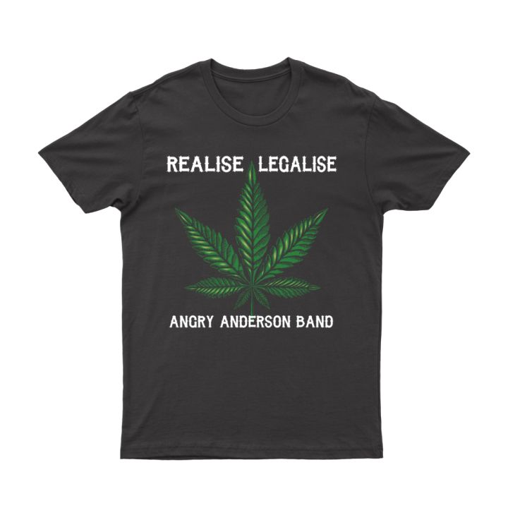 REALISE LEGALISE ANGRY ANDERSON BAND BLACK TSHIRT