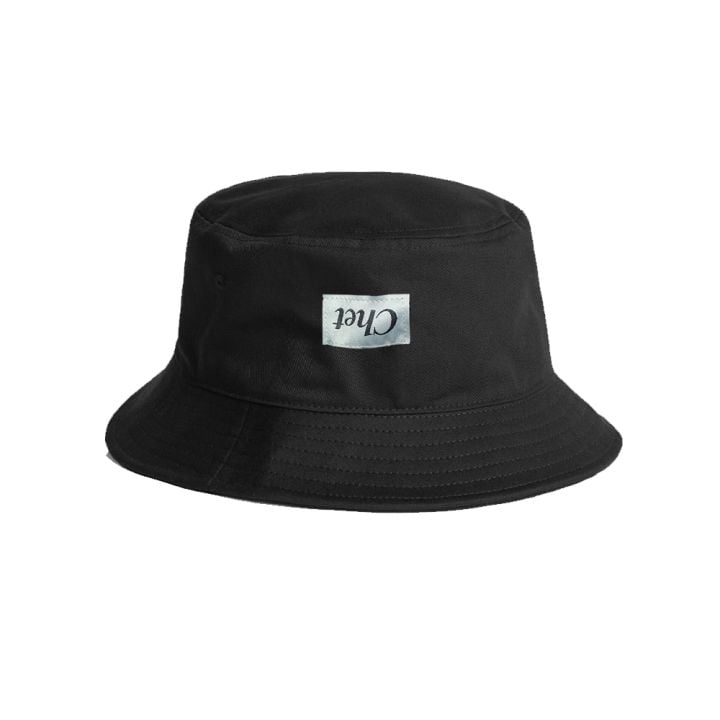 Upside Down Logo Black Bucket Hat