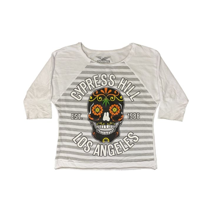 Cypress Hill &quot;Day of the Dead&quot; Women&#039;s Striped Raglan Shirt