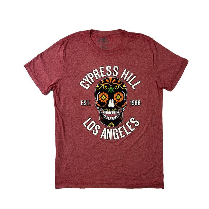 Cypress Hill &quot;Day of the Dead V2&quot; T-shirt in Red Heather