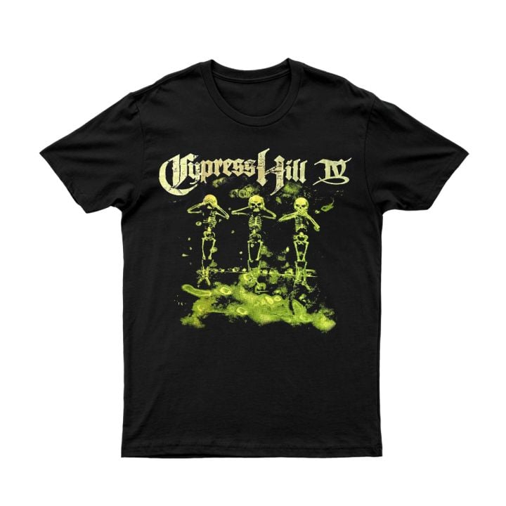 Black Tshirt – IV Black – 3 Green Skeletons