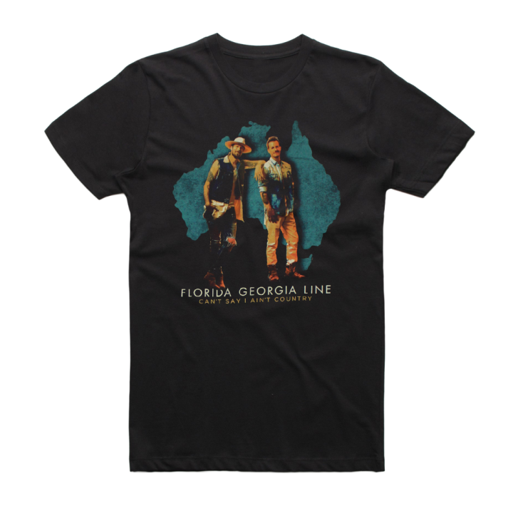 Live Australian Tour Black Tshirt w/dateback