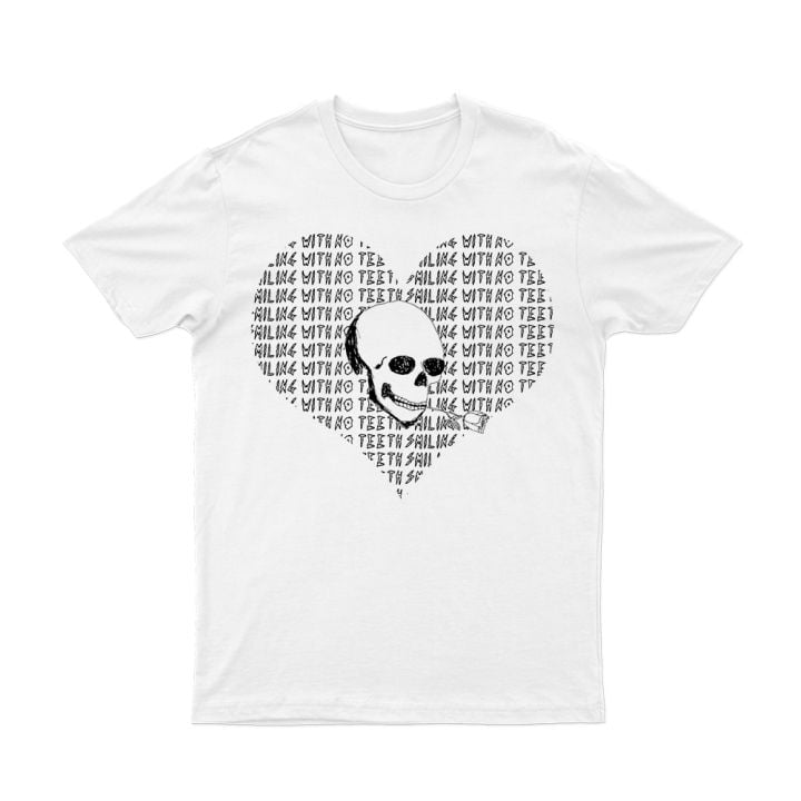Heart Skull White Tshirt