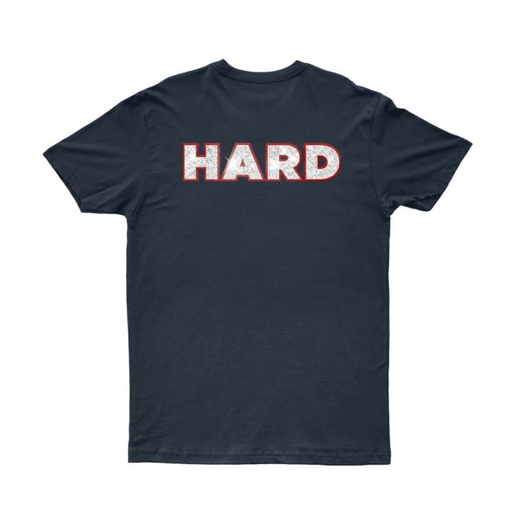Hard Quiz LIVE logo Front Navy Tshirt