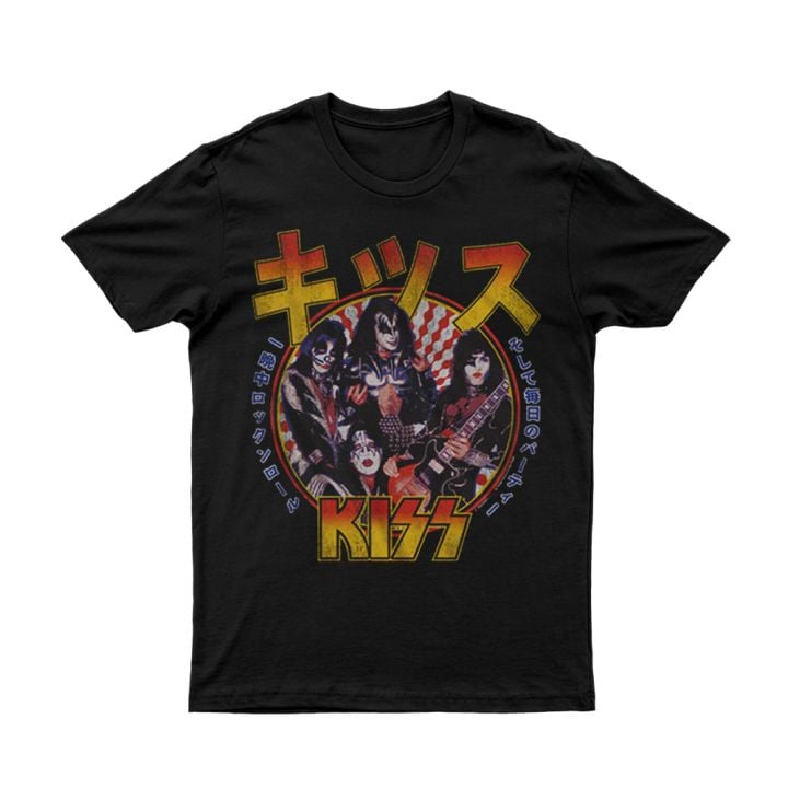 All Night Japanese Print Black Tshirt