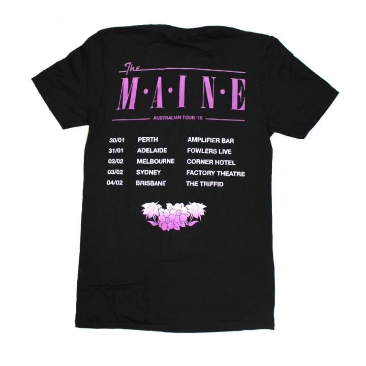 Purple Flowers Black Tshirt 2018 Tour