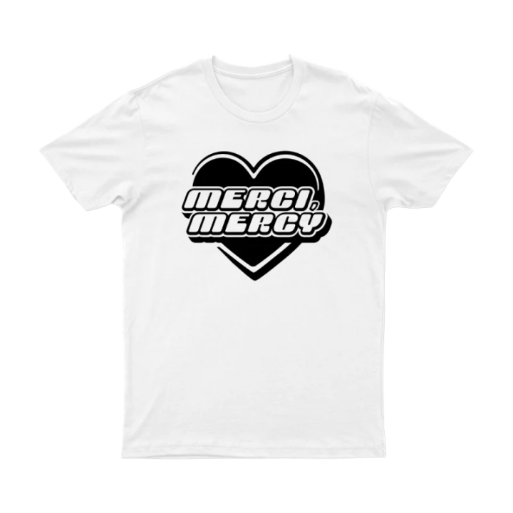 Black Heart White Tshirt