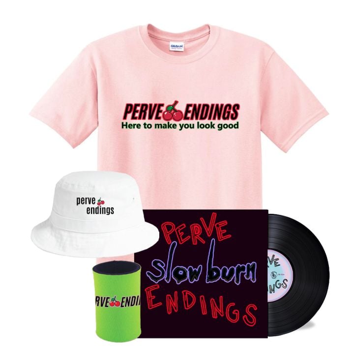 Slow Burn 12&quot; EP (Vinyl) + Here To Make You Look Good Pink Tshirt + Bucket Hat + Stubby Holder