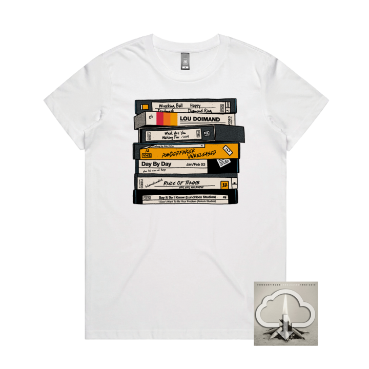 Unreleased 1998-2010 LP (Digital Download)/ VHS White Tshirt
