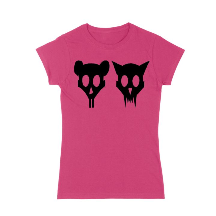 Ratcat Skull Pink Ladies Tshirt