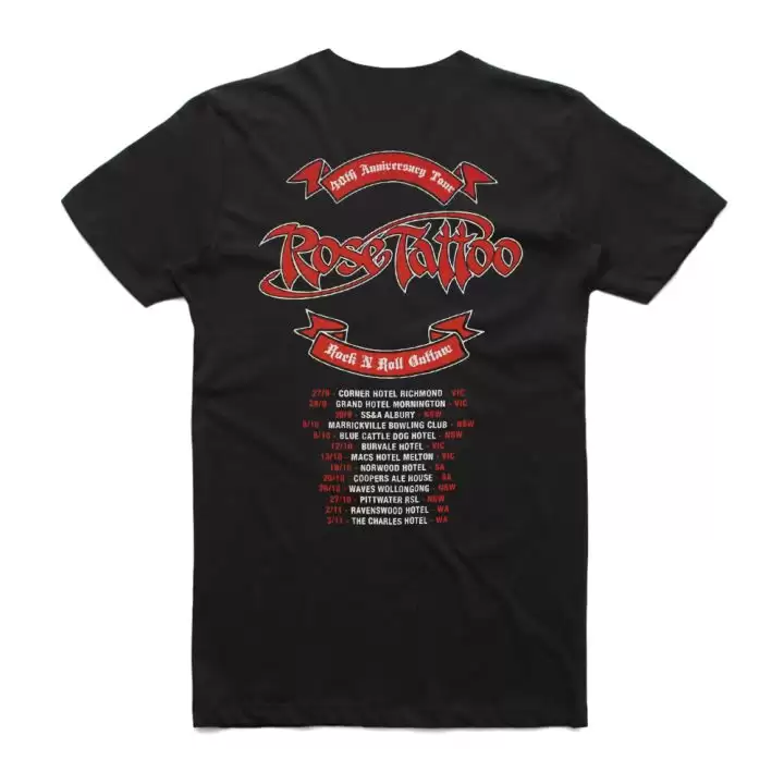Rock N Roll Outlaw 40th Anniversary Band Photo Black Tshirt