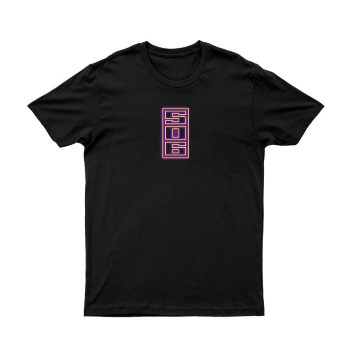 Purple Logo Black Tshirt
