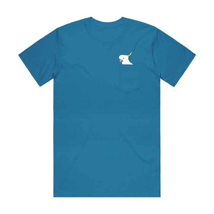 Sam Cotton Cocky Pocket Mid-Blue Custom Tshirt