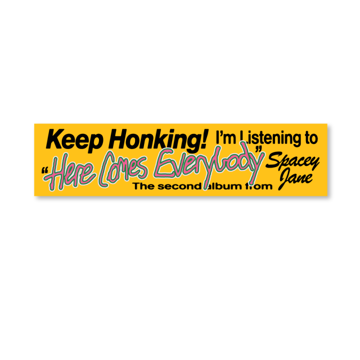 Keep Honking yellow bumper sticker