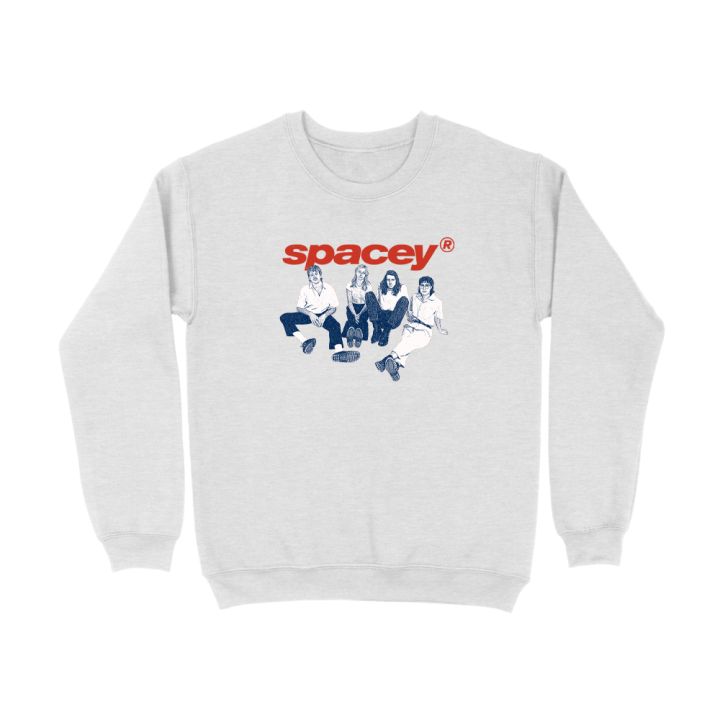 Spacey Band Illustration Grey Crewneck