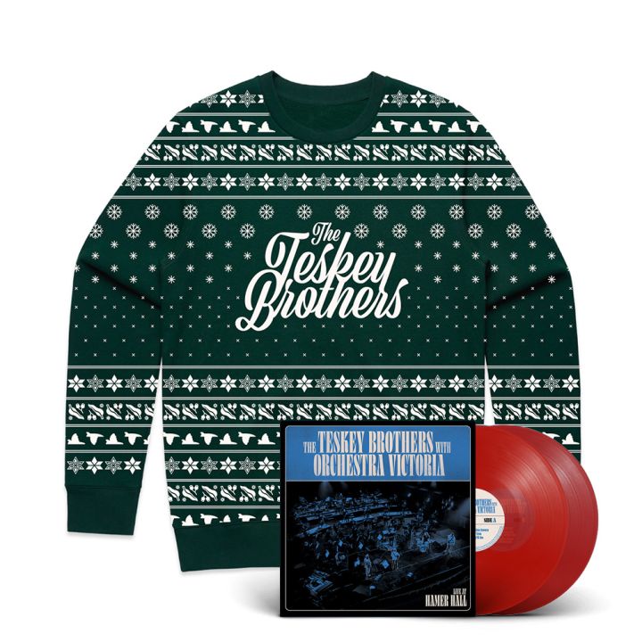 Green Xmas Sweater/The Teskey Brothers with Orchestra Victoria - Live at Hamer Hall 2LP Red Vinyl Bundle