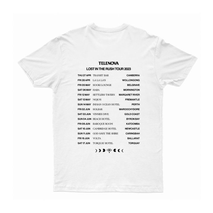 Lost In The Rush White Tour Tshirt