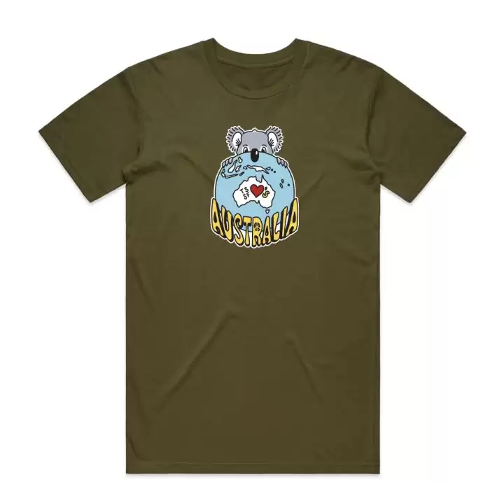 Save The Animals Army Green T Shirt