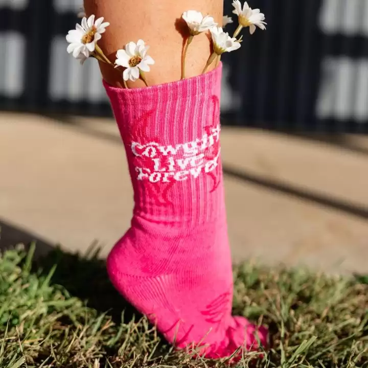 Cowgirl Pink Boot Socks