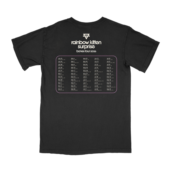 Skeleton Tour Black Tshirt