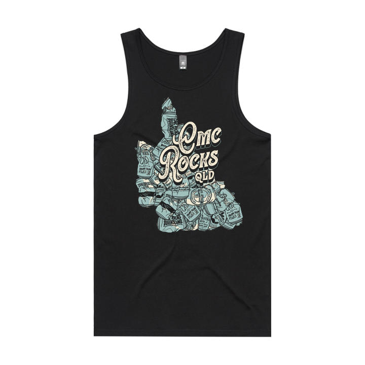 Beer Can Black Singlet