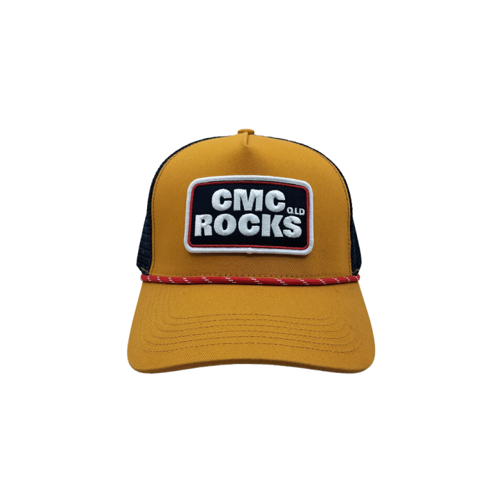 Block Logo Orange/Navy Trucker Cap