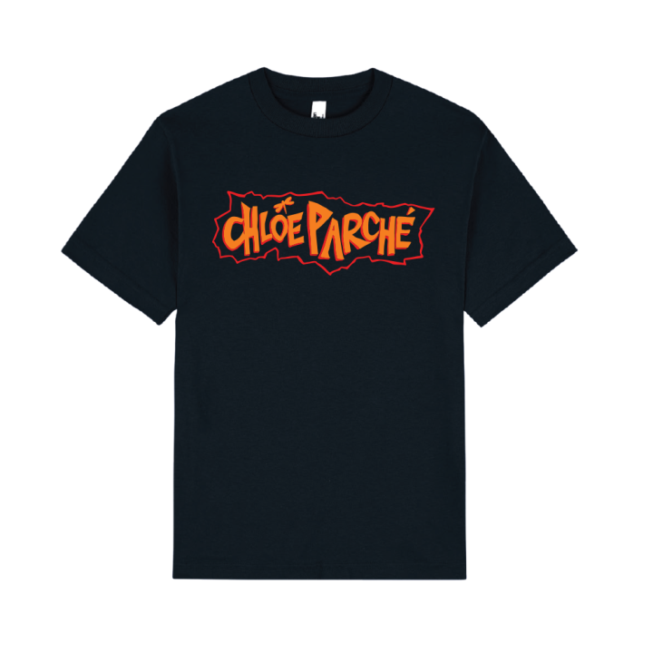 Orange Text Black Tshirt