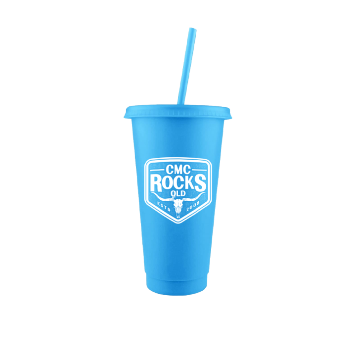 Crest Blue Line Up Cup w/ Straw