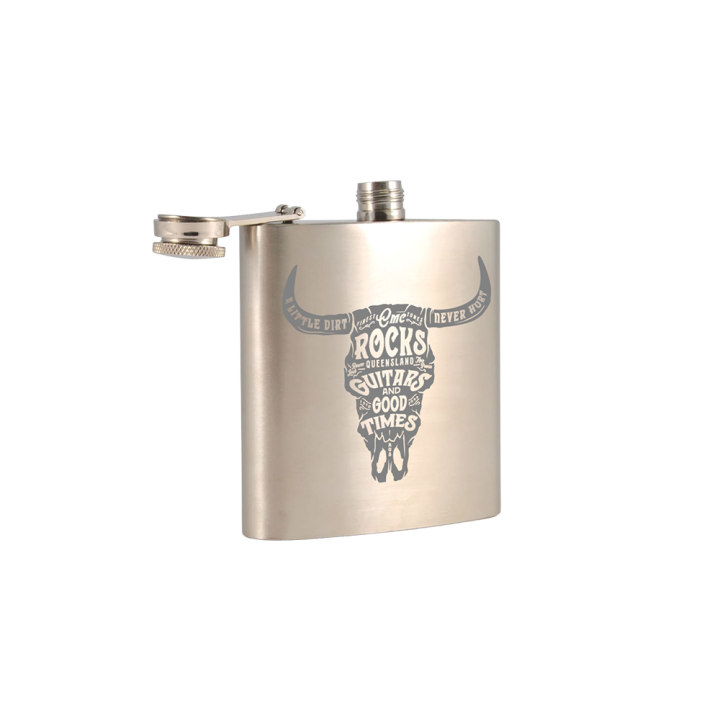 Good Times Skull  Engraved Flask