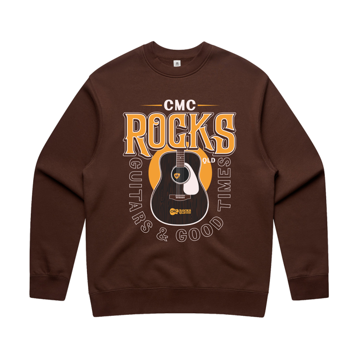Guitar Silhouette Chestnut Crewneck Sweater