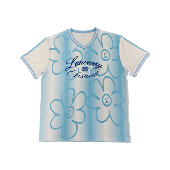 (2026)Flower Light Blue Football Jersey