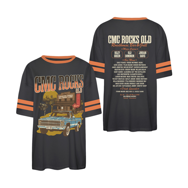 Roadhouse Oversize Coal/Orange Tshirt