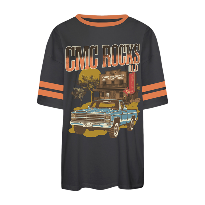 Roadhouse Oversize Coal/Orange Tshirt