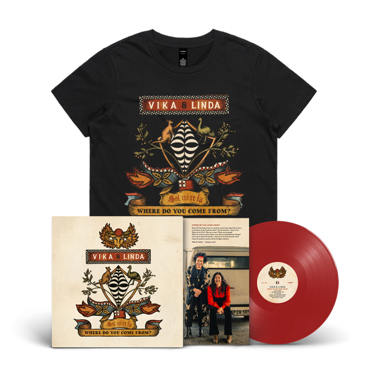 Where Do You Come From? Opaque Red Vinyl LP + WDYCF? Coat-of-Arms Black Tshirt