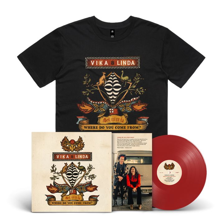 Where Do You Come From? Opaque Red Vinyl LP + WDYCF? Coat-of-Arms Black Tshirt