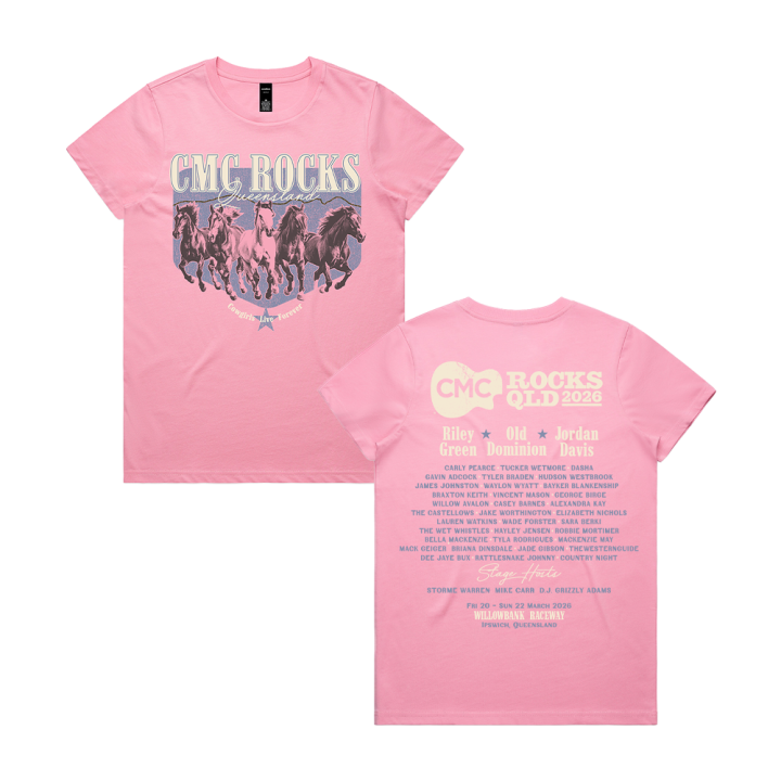 Wild Horses Ladies Pink Tshirt
