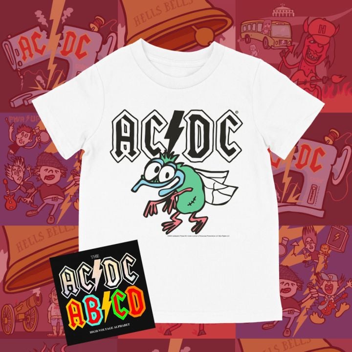 AC/DC Kids Alphabet Book + Fly On The Wall White Tshirt
