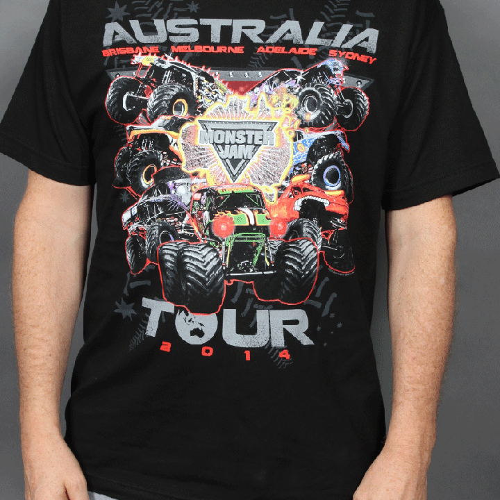Monster Jam 2014 Australian Tour Event Black Tshirt