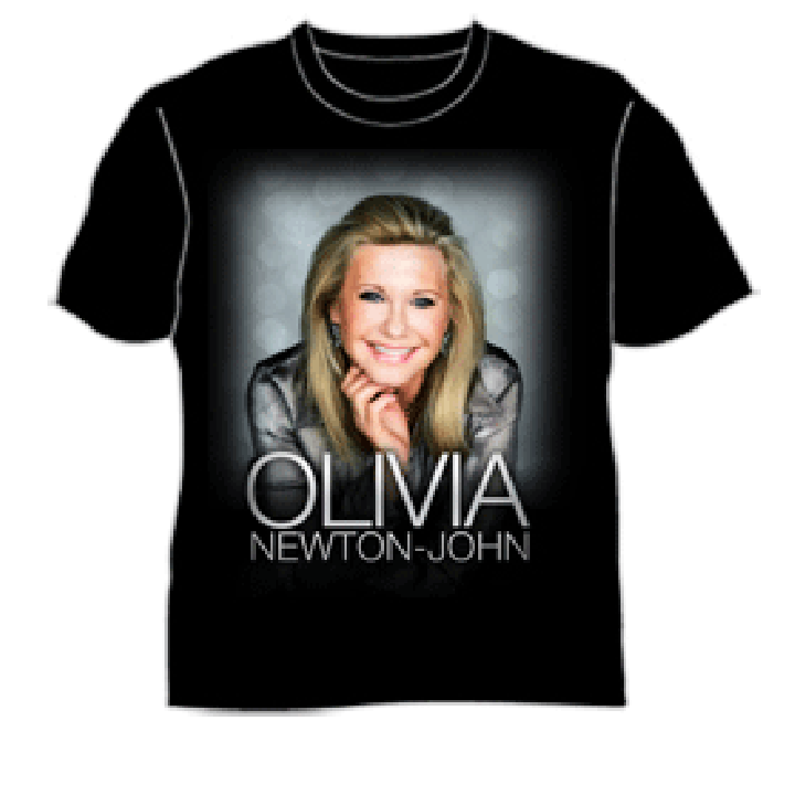 Olivia Newton-John Silver Logo Black Tshirt