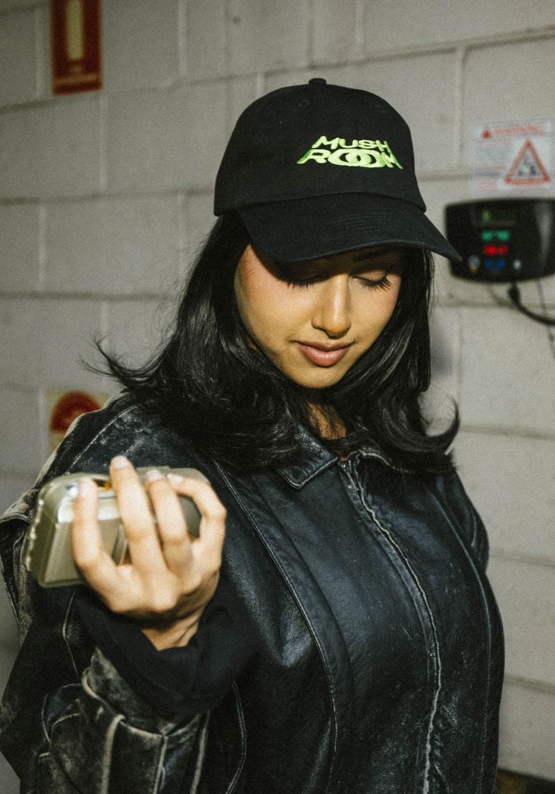 Mushroom Y2K Faded Black Cap