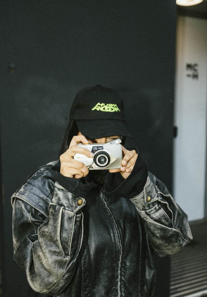 Mushroom Y2K Faded Black Cap