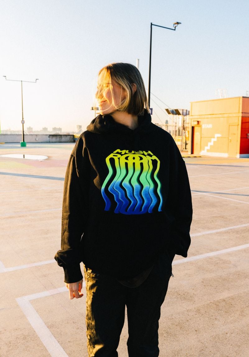 Mushroom Y2K Black Hoodie