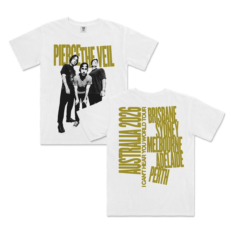 Band Photo White Tour Tshirt by Pierce the Veil