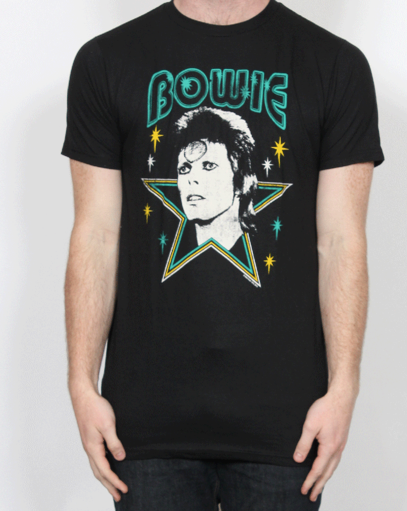 Stars Black Tshirt by David Bowie