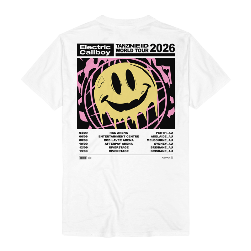 TANZNEID AUSTRALIA SMILE WHITE TSHIRT by Electric Callboy