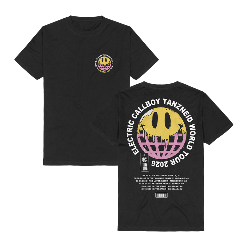 TANZNEID AUSTRALIA GLOBE BLACK TSHIRT by Electric Callboy