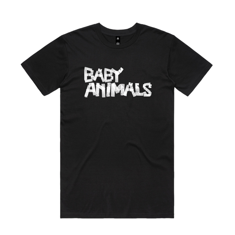 TAPE LOGO BLACK TSHIRT by Baby Animals