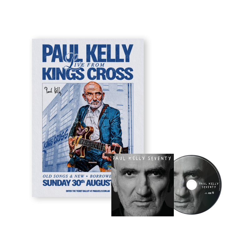 Signed Event Poster + Seventy Deluxe CD by Paul Kelly